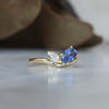 TOI ET MOI / 1.02CT OVAL SAPPHIRE & 0.10ct PEAR DIAMOND RING