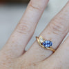 TOI ET MOI / 1.02CT OVAL SAPPHIRE & 0.10ct PEAR DIAMOND RING