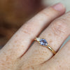 DUO / 0.85ct MODIFIED PEAR MADAGASCAN SAPPHIRE & DIAMOND RING