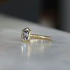 BRIDIE / 0.80ct ELONGATED HEXAGON SAPPHIRE BEZEL SOLITAIRE