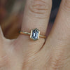 BRIDIE / 0.80ct ELONGATED HEXAGON SAPPHIRE BEZEL SOLITAIRE