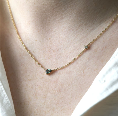 TOI ET MOI / SAPPHIRE & CHAMPAGNE DIAMOND NECKLACE