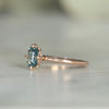 DUNE / 1.28ct EMERALD CUT MADAGASCAN SAPPHIRE 4 CLAW SOLITAIRE