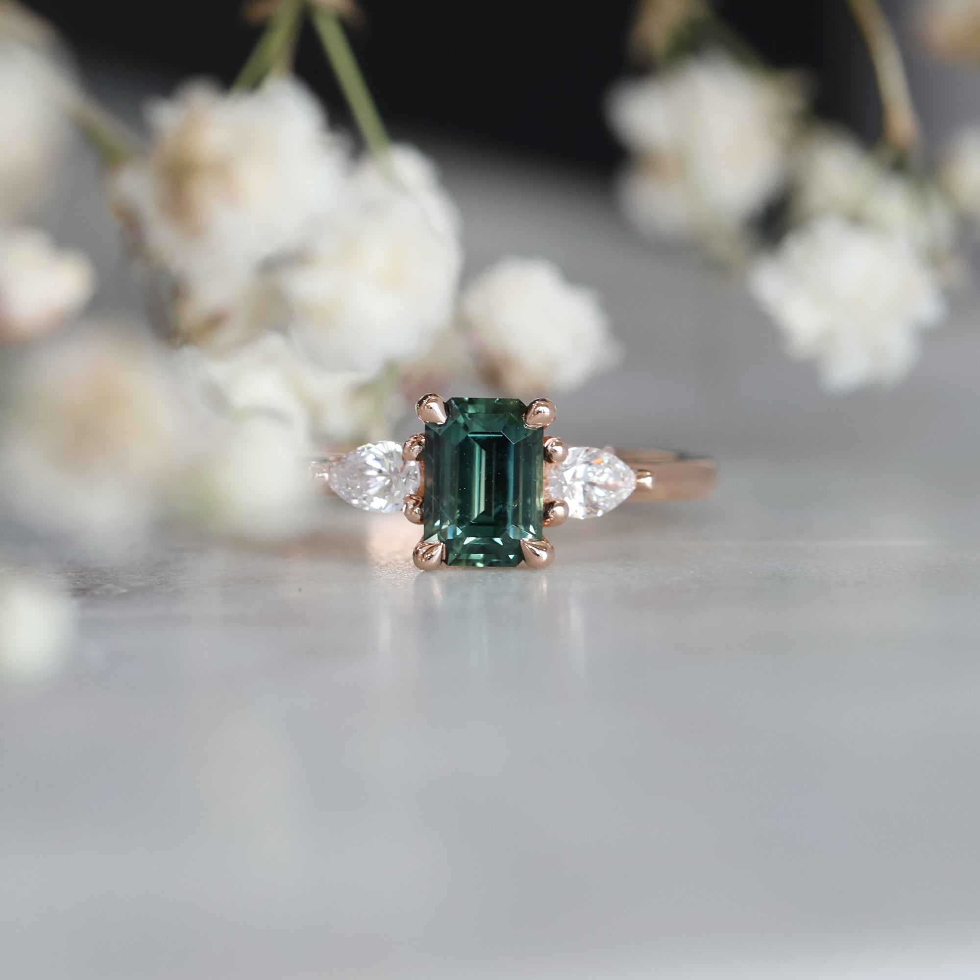 Emerald and online sapphire wedding band