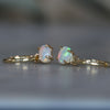 EAST WEST OVAL OPAL / HOOP EARRINGS 6MM X 4MM