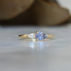 DUO / 0.85ct MODIFIED PEAR MADAGASCAN SAPPHIRE & DIAMOND RING