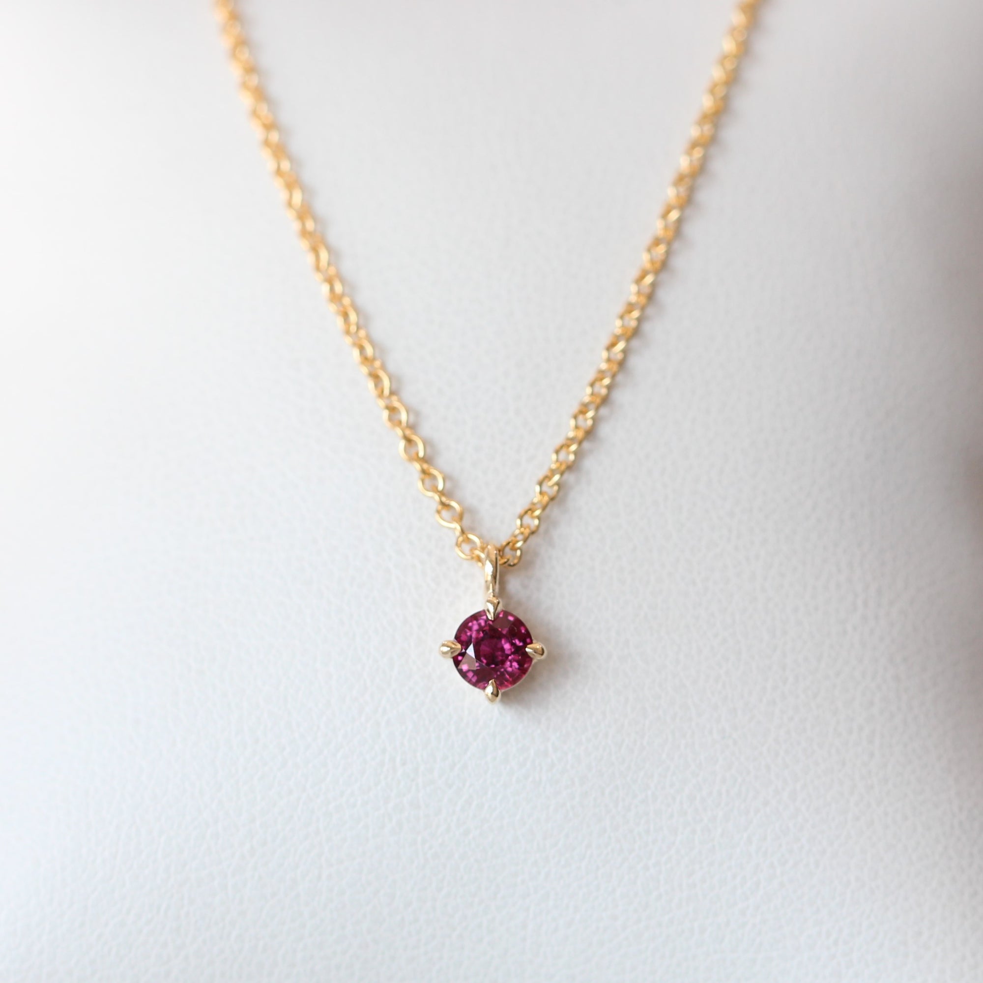 Ruby necklace shop rose gold