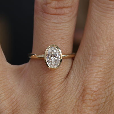 BRIDIE / 1.08ct OVAL DIAMOND BEZEL SOLITAIRE