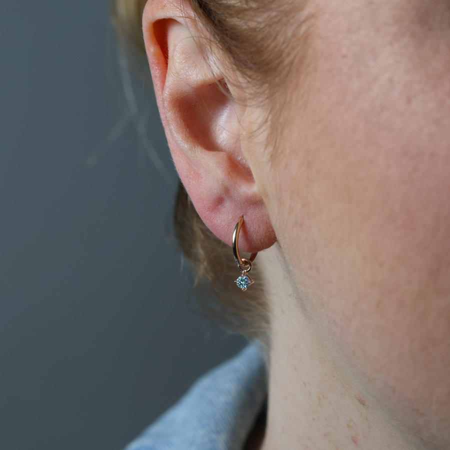 MONTANA SAPPHIRE / 3MM HOOP EARRINGS