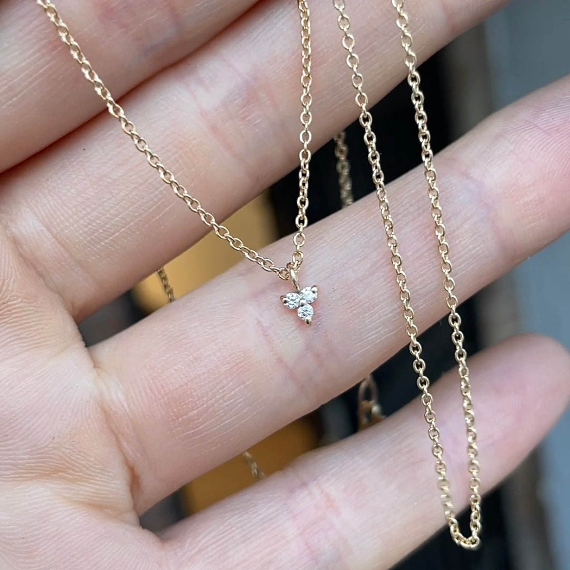 14KT Yellow Gold Waterfall Drift Diamond Necklace