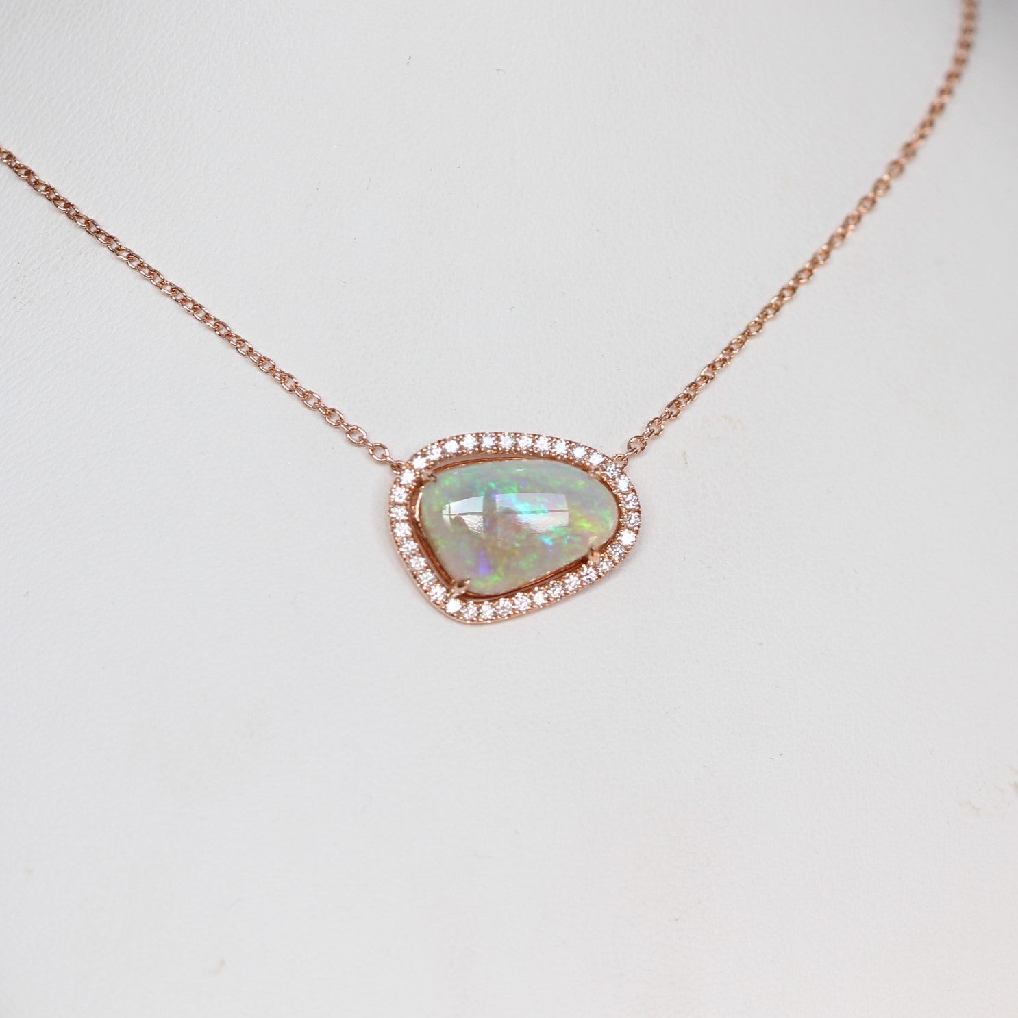 Opal halo online necklace