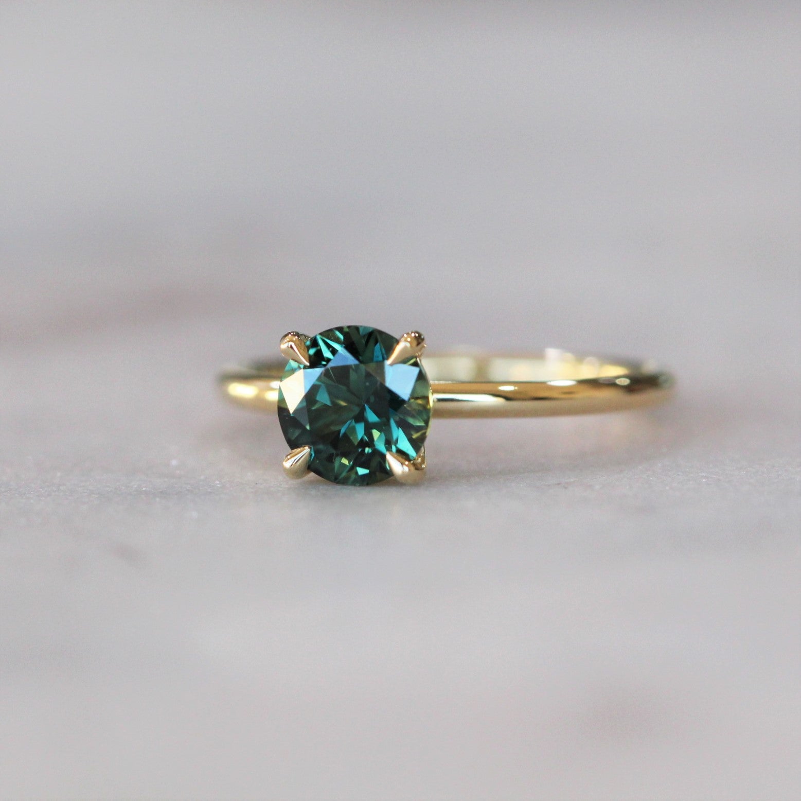 Blue green deals parti sapphire ring