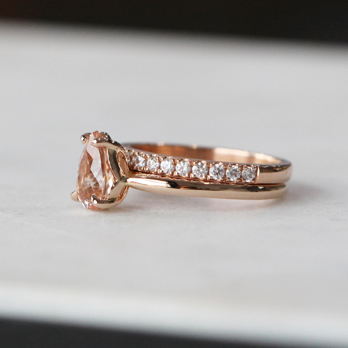 Teardrop deals morganite ring