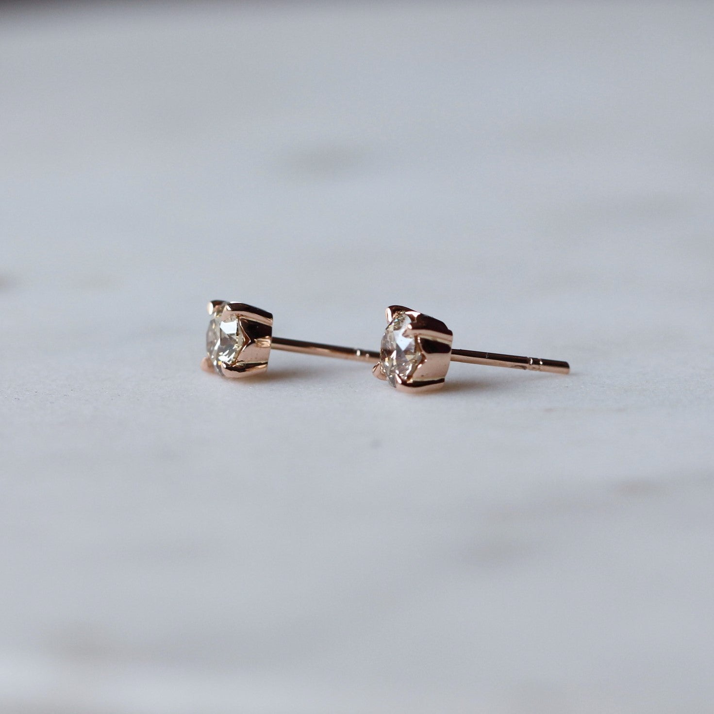 Champagne diamond hot sale stud earrings