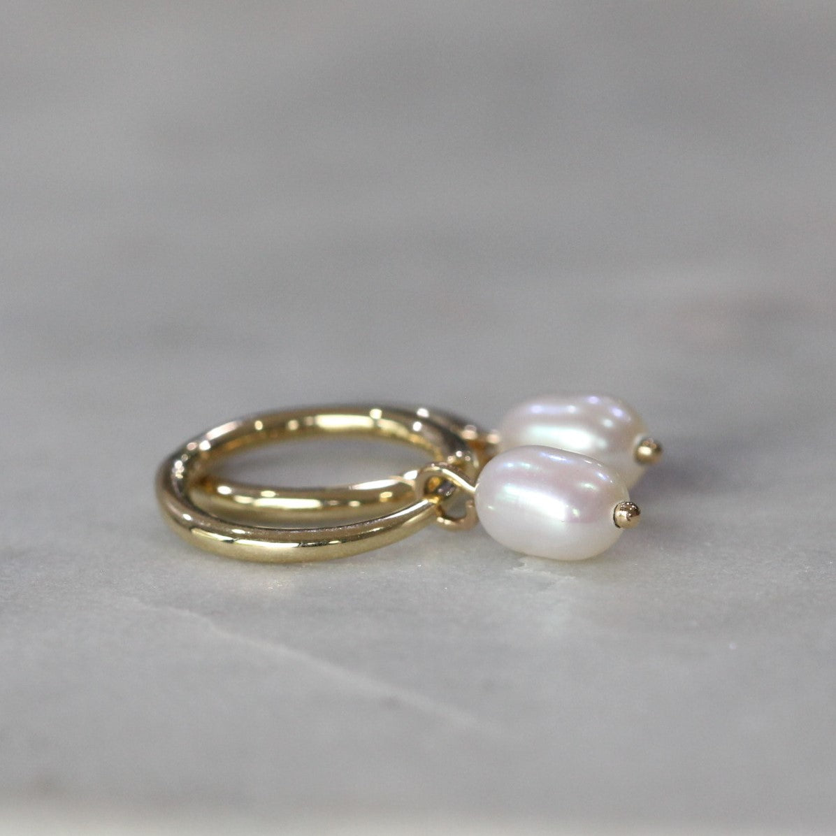 Pearl mini hoop deals earrings